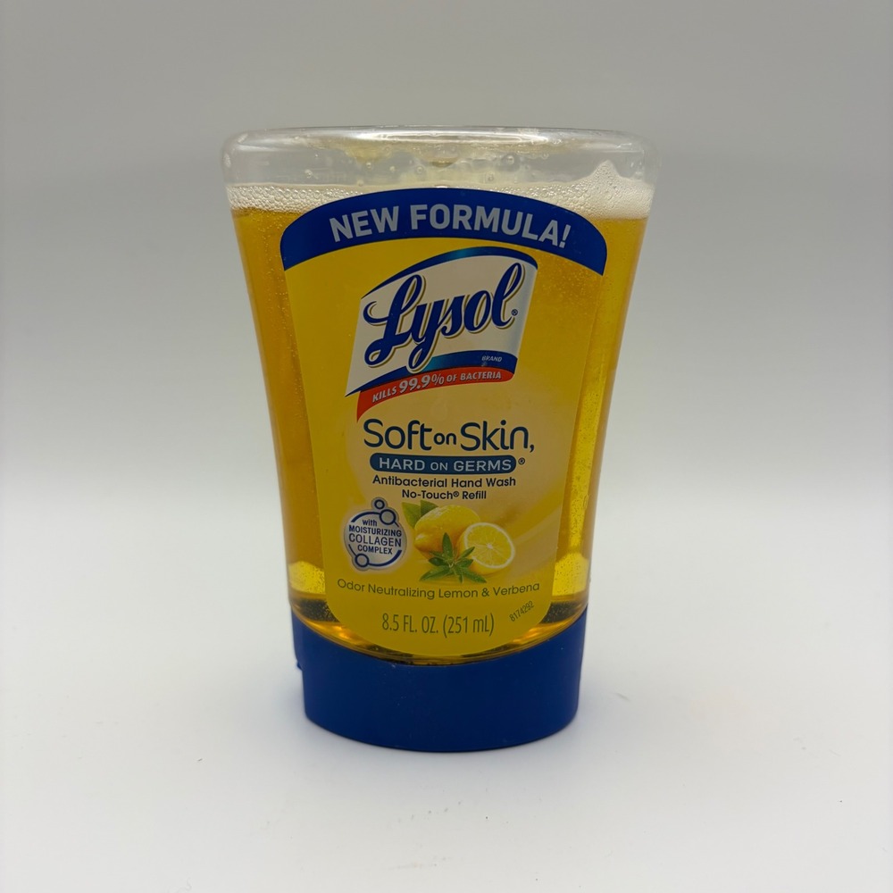 Lysol No-Touch Antibacterial Hand Soap Refill Lemon & Verbena 8.5oz 251ml Sealed